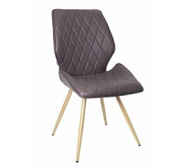 Стул OSTIN 360 экокожа шоколад, каркас круглый шампань | Интернет магазин мебели и декора LifeDekor