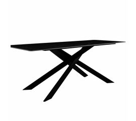 Стол керамический MERLIN Austrilia sand black 200*80*76, каркас черный | Интернет магазин мебели и декора LifeDekor