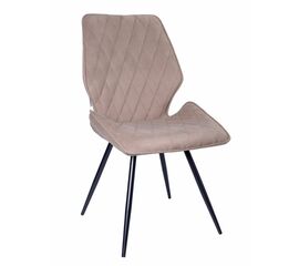 Стул OSTIN 180 велюр серо-бежевый, каркас круглый черный | Интернет магазин мебели и декора LifeDekor