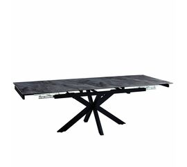 Стол керамический VENECJA Italy grey 160-240*90, каркас черный | Интернет магазин мебели и декора LifeDekor