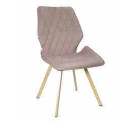 Стул OSTIN 180 велюр серо-бежевый, каркас квадрат шампань | Интернет магазин мебели и декора LifeDekor