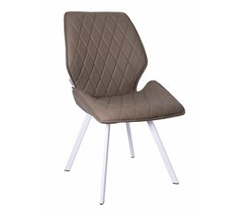 Стул OSTIN экокожа темно-бежевый, каркас квадрат белый | Интернет магазин мебели и декора LifeDekor