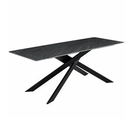Стол керамический MERLIN Vic Dark grey 200*80*76, каркас черный | Интернет магазин мебели и декора LifeDekor