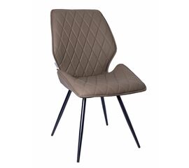 Стул OSTIN 360 экокожа темно-бежевый, каркас круглый черный | Интернет магазин мебели и декора LifeDekor