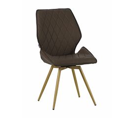 Стул OSTIN 360 экокожа бежевый, каркас круглый бронза | Интернет магазин мебели и декора LifeDekor