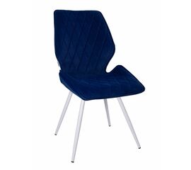 Стул OSTIN велюр синий, каркас круглый белый | Интернет магазин мебели и декора LifeDekor