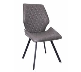Стул OSTIN 360 экокожа серый, каркас квадрат черный | Интернет магазин мебели и декора LifeDekor