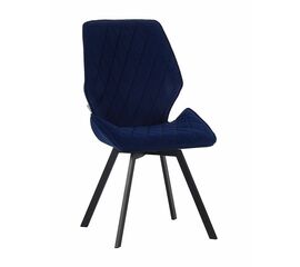 Стул OSTIN велюр синий, каркас квадрат черный | Интернет магазин мебели и декора LifeDekor