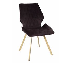 Стул OSTIN велюр шоколад, каркас квадрат шампань | Интернет магазин мебели и декора LifeDekor