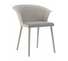 Стул пластиковый MALTA бежевый с подушкой гусиные лапки | Интернет магазин мебели и декора LifeDekor