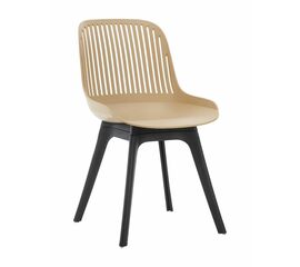 Стул пластиковый GRACE бежевый / ноги черные | Интернет магазин мебели и декора LifeDekor