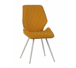 Стул OSTIN велюр янтарный, каркас круглый белый | Интернет магазин мебели и декора LifeDekor