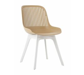 Стул пластиковый GRACE бежевый / ноги белые | Интернет магазин мебели и декора LifeDekor