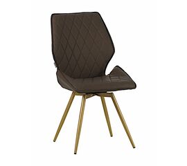 Стул OSTIN 180 экокожа темно-бежевый, каркас круглый шампань | Интернет магазин мебели и декора LifeDekor