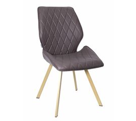 Стул OSTIN 360 экокожа шоколад, каркас квадрат шампань | Интернет магазин мебели и декора LifeDekor