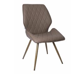 Стул OSTIN 360 экокожа темно-бежевый, каркас круглый бронза | Интернет магазин мебели и декора LifeDekor