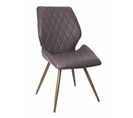 Стул OSTIN 360 экокожа шоколад, каркас круглый бронза | Интернет магазин мебели и декора LifeDekor