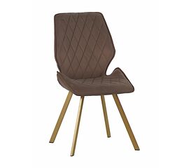 Стул OSTIN велюр серо-бежевый, каркас квадрат шампань | Интернет магазин мебели и декора LifeDekor