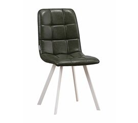 Стул LUCAS экокожа зеленый, каркас квадрат белый | Интернет магазин мебели и декора LifeDekor