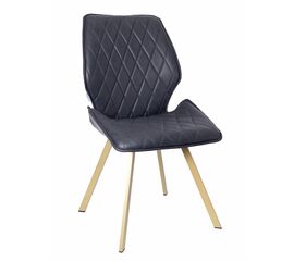 Стул OSTIN экокожа черный, каркас квадрат шампань | Интернет магазин мебели и декора LifeDekor