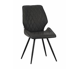 Стул OSTIN 180 экокожа антрацит, каркас круглый черный | Интернет магазин мебели и декора LifeDekor