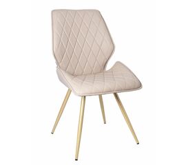 Стул OSTIN 360 экокожа кремовый, каркас круглый шампань | Интернет магазин мебели и декора LifeDekor