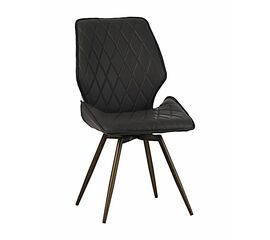 Стул OSTIN 180 экокожа антрацит, каркас круглый бронза | Интернет магазин мебели и декора LifeDekor