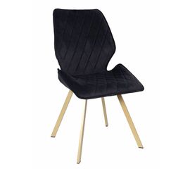 Стул OSTIN велюр черный, каркас квадрат шампань | Интернет магазин мебели и декора LifeDekor