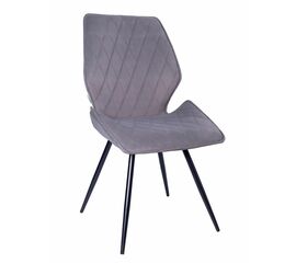 Стул OSTIN 180 велюр серый, каркас круглый черный | Интернет магазин мебели и декора LifeDekor