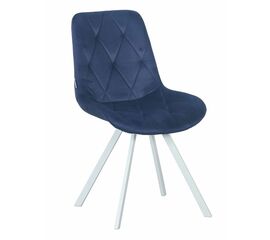 Стул GUSTAF 360 велюр черное море, каркас белый | Интернет магазин мебели и декора LifeDekor