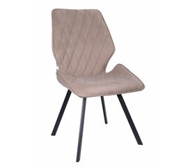 Стул OSTIN 180 велюр серо-бежевый, каркас квадрат черный | Интернет магазин мебели и декора LifeDekor