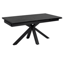 Стол керамический VENECJA Lauren black 160-240*90, каркас черный | Интернет магазин мебели и декора LifeDekor