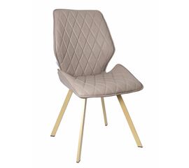 Стул OSTIN экокожа бежевый, каркас квадрат шампань | Интернет магазин мебели и декора LifeDekor