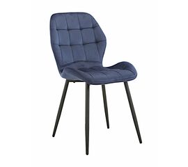 Стул LOLA велюр темно-синий, каркас черный | Интернет магазин мебели и декора LifeDekor