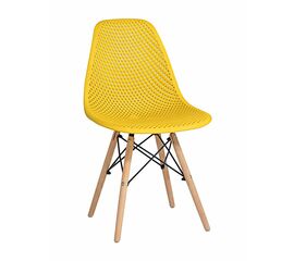 Стул пластиковый Eames DSW GRID желтый | Интернет магазин мебели и декора LifeDekor