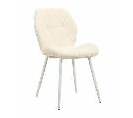 Стул BATT букле бежевый, каркас белый | Интернет магазин мебели и декора LifeDekor