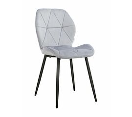 Стул BATT велюр серо-голубой, каркас черный | Интернет магазин мебели и декора LifeDekor