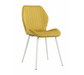Стул MOLLY велюр горчичный, каркас белый | Интернет магазин мебели и декора LifeDekor