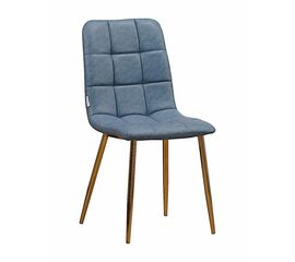 Стул LUCAS экокожа голубой, каркас круглый золото | Интернет магазин мебели и декора LifeDekor