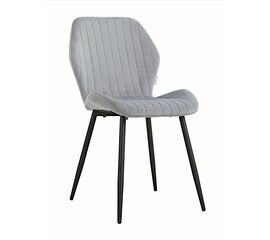 Стул MOLLY велюр серо-голубой, каркас черный | Интернет магазин мебели и декора LifeDekor