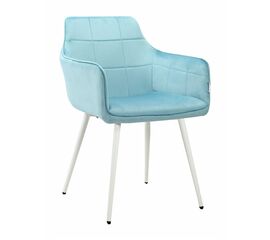 Стул STELLA велюр аквамарин, каркас белый | Интернет магазин мебели и декора LifeDekor