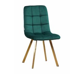 Стул LUCAS велюр изумруд, каркас квадрат золото | Интернет магазин мебели и декора LifeDekor