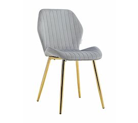 Стул MOLLY велюр серо-голубой, каркас золото | Интернет магазин мебели и декора LifeDekor
