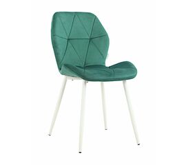 Стул BATT велюр изумруд, каркас белый | Интернет магазин мебели и декора LifeDekor