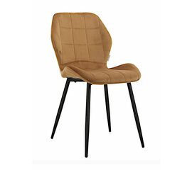 Стул SALLY велюр коричневый, каркас черный | Интернет магазин мебели и декора LifeDekor