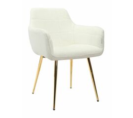 Стул STELLA букле белый, каркас золото | Интернет магазин мебели и декора LifeDekor