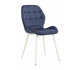 Стул LOLA велюр темно-синий, каркас белый | Интернет магазин мебели и декора LifeDekor