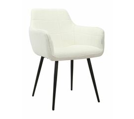 Стул STELLA букле белый, каркас черный | Интернет магазин мебели и декора LifeDekor