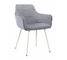 Стул STELLA велюр серо-голубой, каркас белый | Интернет магазин мебели и декора LifeDekor