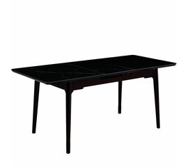 Стол керамический BARCELONA Lauren black gold, 140-180/80*76, каркас коричневый/дерево | Интернет магазин мебели и декора LifeDekor